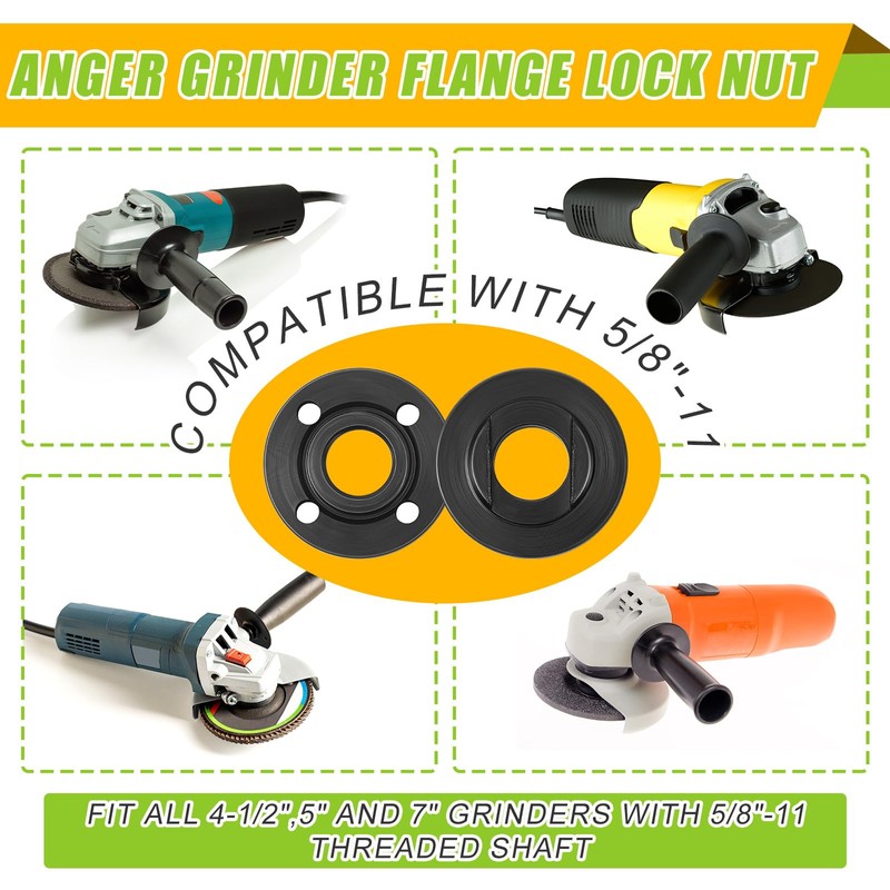 Hicarer Angle Grinder Nut Angle Grinder Wrench Kit 5/8"-11 Flange