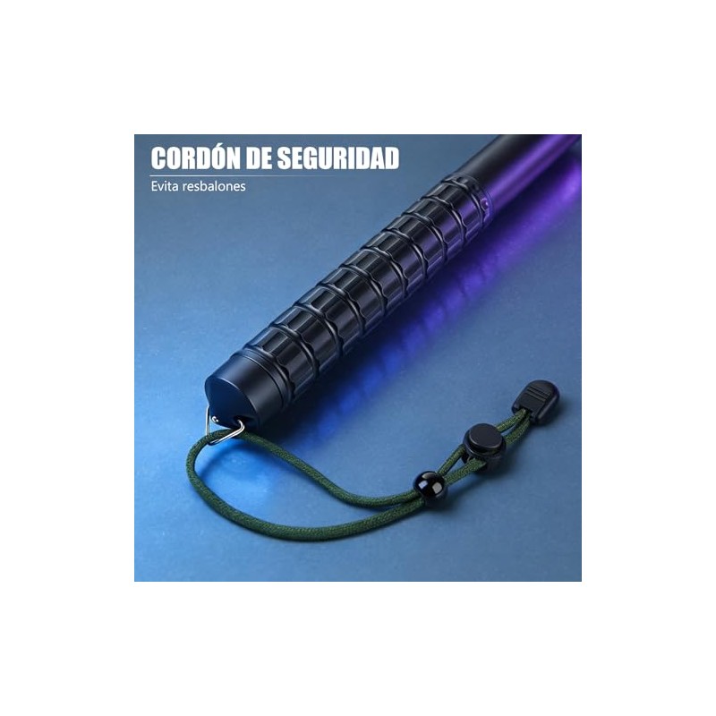 Bastón Retráctil, Bastón de Supervivencia 26‑64 cm con Mango Antideslizante, Material