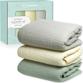 [SORONSO] Ibul Gauze Bath Towel for Adults, Bare Skin Hospitality, Low Friction, One-touch Water Absorption, Quick Drying, 6-Layer Gauze, Dull Color, 47.2 x 25.6 inches (120 x 65 cm) (Gray)