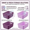 6-Pack Small Baskets, Purple Plastic Open Storage Weave Basket Versatile