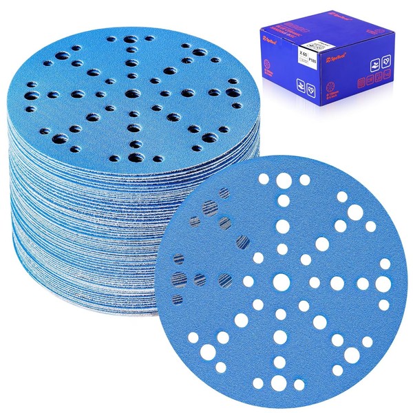 SpeTool 6 Inch Sanding Discs with 49 Hole, Hook and