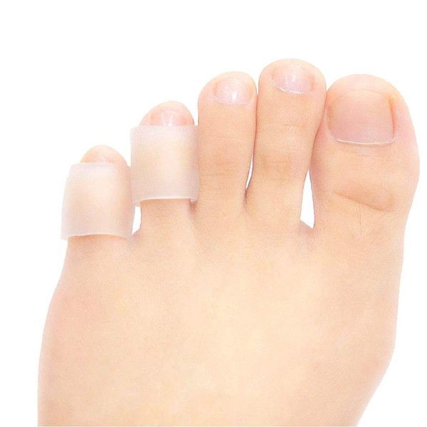 JKcare Transparent Pinky Toe Sleeves, Silicone Corn Cushions Pads, 12 Pack Little Toe Protectors for Corn, Blister and Injured Toenail Protection
