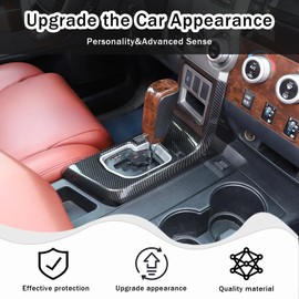 HIRUFAIT Center Console Gear Shift Panel Frame Cover Trim for Toyota Tundra 2007 2008 2009 2010 2011 2012 2013, ABS Material Car Interior Decoriation Accessories (Carbon Fiber Pattern)