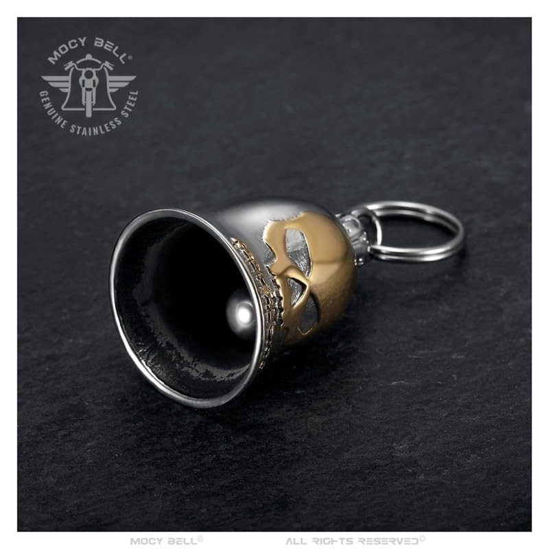 MOCY BELL Moto Guardian Bell Skull Keep Me Safe Stainless