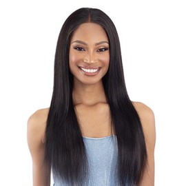 Shake-N-Go Virgin Remy Hair HD Soft Lace Frontal Wig Glossy Glueless 13X4 Straight 24" (Color: NATURAL)