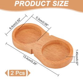 AHANDMAKER 2Pcs Salt and Pepper Mill Tray, ID 53mm/2.09Inch Pepper Salt Mill Holder for Kitchen Table Countertop, Wooden Tray for Salt and Pepper Grinder, Kitchen Storage Holder, Sandy Brown