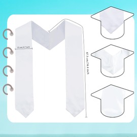 Restroma 20 Pcs Sublimation Graduation Stoles Bulk Plain White Graduation Sash Blank Graduation Honor Stole for Students Graduation, 69 Inches (White)