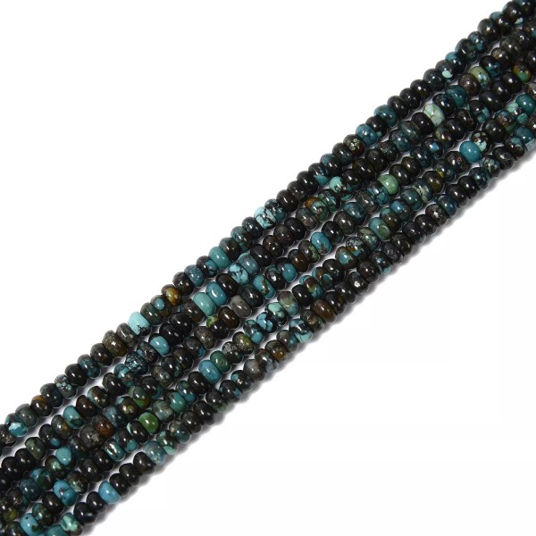 Unbranded Genuine Turquoise Smooth Rondelle Beads Size 3x5mm 15.5'' Strand