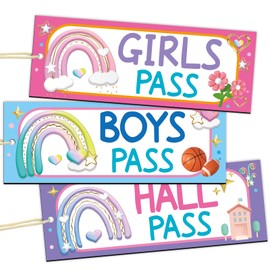 Hall Passes for Classrooms High School 6PCS Rainbow Magnetic Hall Passes Office Nurse Library Boys Girls Passes Teacher Student Classroom Supplies