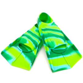Fadgesy Swimming Training Fins,Comfortable Silicone Flippers for Swimming and Diving,Size Suitable Kids Girls Boys Adult (XXX-Small, GreenGrassland)