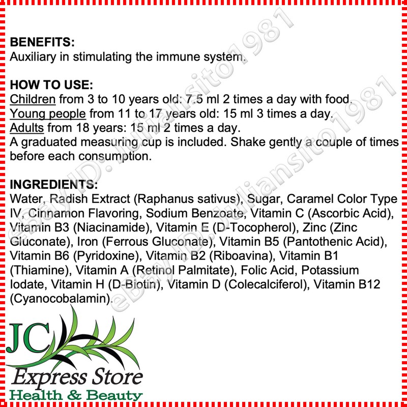 Prosa IODIZED RADISH EXTRACT SYRUP EXTRACTO DE RABANO YODADO JARABE
