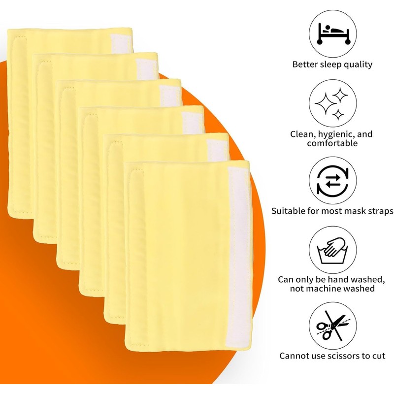 HDBHBH 6 Pack Satin CPAP Mask Strap Covers, Universal Reusable