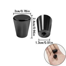WELANE Cabinet Door Knobs, 6 PCS Round Black Cabinet Knobs for Door, Dresser, Drawer, Closet Door (20 x 23mm)