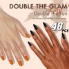 Uñas Postizas De Color Marrón Claro Con Forma De Almendra,