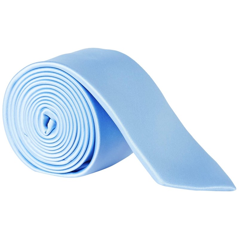 DonDon Mens Handmade Silk Look Ties 6cm, lightblue
