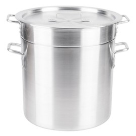Royal Industries Double Boiler with Lid, 20 qt, 11.8" x 11" HT, Aluminum, Commercial Grade - NSF Certified