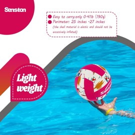 Senston Volleyball Size 5 with Pump, Lightweight Beach Volleyball, Pink