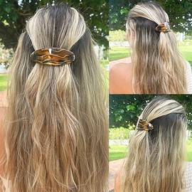 Camila Paris CP3322 - Pasador de pelo francés ovalado para cabello voluminoso, agarre fuerte para mujer, sistema de cierre de metal de goma antidesliz