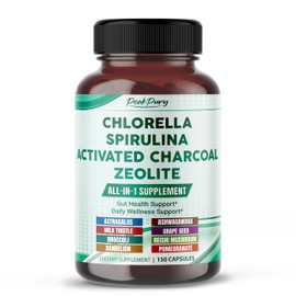 Ultra All-in-1 Chlorella, Spirulina, Activated Charcoal & Zeolite – Natural Detox, Immune & Vitality Support – 150 Capsules
