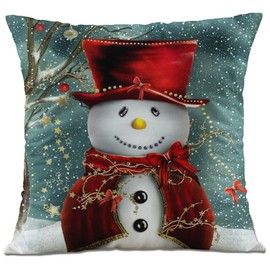 Hangood Soft Plush Throw Pillow Case Cushion Covers Christmas Snowman 18 x 18 inches