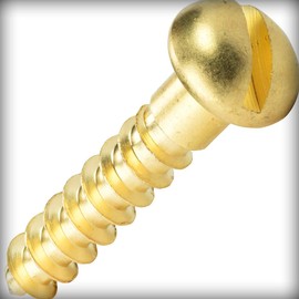 New Pack of 100 Pcs #6 x 1 inch Brass Round Head Wood Hardware Machine Screws Kit Slotted Drive Set Warranity by Pr-Merchant