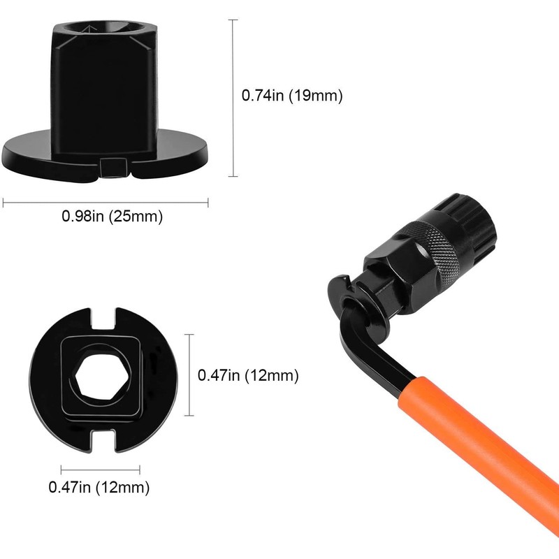 Oumers Bike Cassette Removal Tool with Chain Whip and Auxiliary