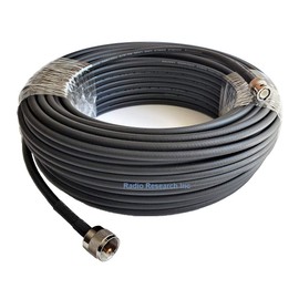 Tram-Browning 50' Feet Double Shield Coaxial Cable RG8X Assembly Jumper Black with Assembled PL259 and BNC Connectors. Ham,CB,Scanner Antenna,and other Applications,8X-DS-50-B