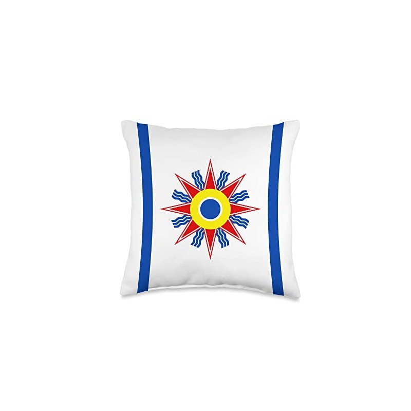 Assyrian infinity Chaldean Flag Throw Pillow, 16x16, Multicolor