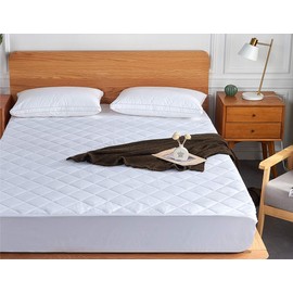 Mattress Pad Queen – Breathable Soft Quilted Mattress Cover with Deep Pocket (8”-16”) Hypoallergenic Microfiber Mattress Topper (White, Queen)