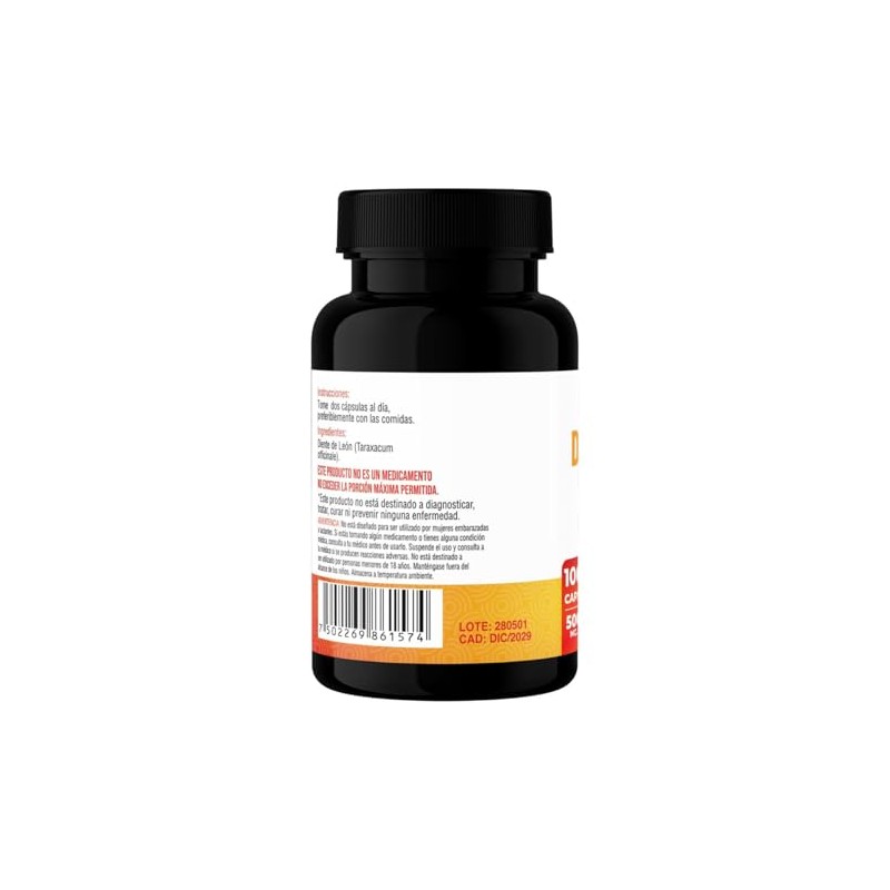 Diente de León 500 mg | Suplemento Alimenticio en Cápsulas