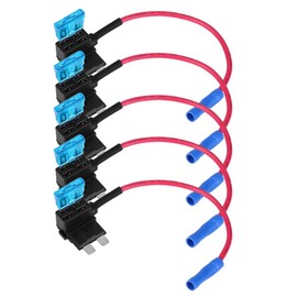 Keenso Juego de Adaptadores de Grifo de Fusible para Coche, 15A Fusibles de Coche y Soporte para Fusibles de Grifo(Estándar)