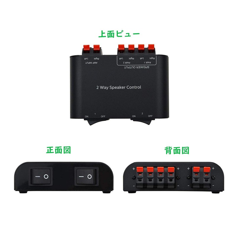 ADWITS 2 Channel Speaker Switcher Selector Box, Speaker Selector with