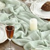 Artoid Mode Boho Sage Green Gauze Wedding Cheesecloth Table Runner,