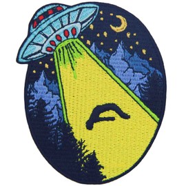 Enter the People UFO X File Alien Embroidered Patch Iron on Sew on Patch