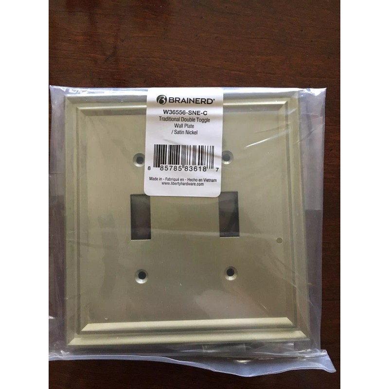 BRAINERD TRADITIONAL DOUBLE TOGGLE NICKEL WALL PLATE W36556-SNE-C FREE SHIP