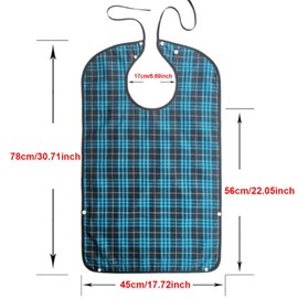 TopHomer Bibs for Adults, Waterproof Bibs for Elderly People Washable Adult Dining Bibs Mealtime Bibs Reusable Clothing Protector Food with Crumb Catcher, 5 pieces blue., 78 × 45 cm