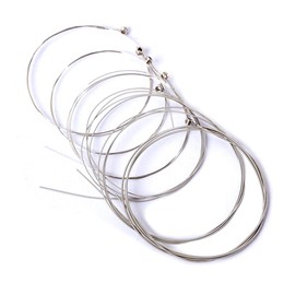 Hsyok Electric Guitar String 6 PCS, 6 Acoustic Guitar Kit Guitar Strings Replacement Steel String for Musical Instruments Guitar Bass (Silver) String