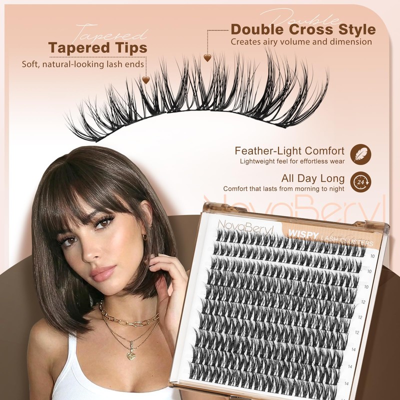 Wispy Lash Clusters Natural Fluffy Eyelash Clusters CD Curl 10-14MM