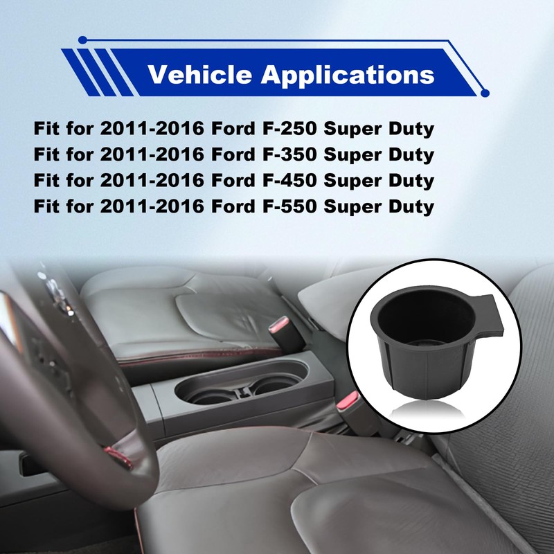 Pleoos Front Seat Dual Cup Holder Insert Compatible with 2011-2016