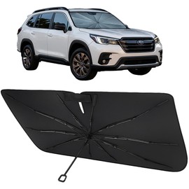Proadsy Windshield Sun Shade Umbrella for 2019-2025 Subaru Forester Foldable Car Umbrella Sunshade with Soft Handle,Keeps Your Vehicle Cool,Protect Car from Rays & Heat