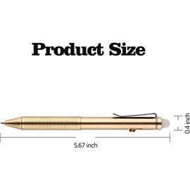 SMOOTHERPRO Erasable Solid Brass Bolt Action Pen Compatible with Pilot FriXion Refill Durable Pen Clip for EDC Pocket Business Collection Retro Black(EP02BK)
