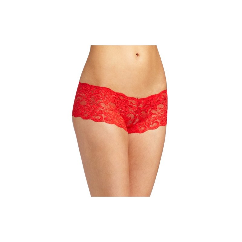 Baci Women's Lace Boyshort, Red, Large