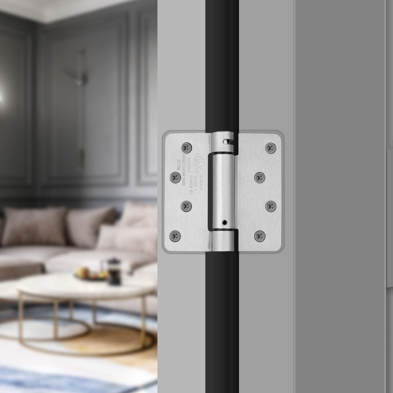 Haidms 2 Pack Self Closing Door Hinges 4" Brushed Nickel