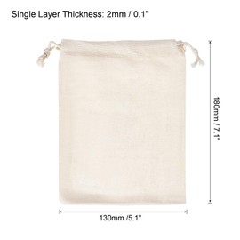 PATIKIL 7"x5" Coin Sacks Bag, 12 Pack Bank Coin Deposit Change Transit Bags Canvas Money Bag with Drawstring Gift Bag Style 2, Beige