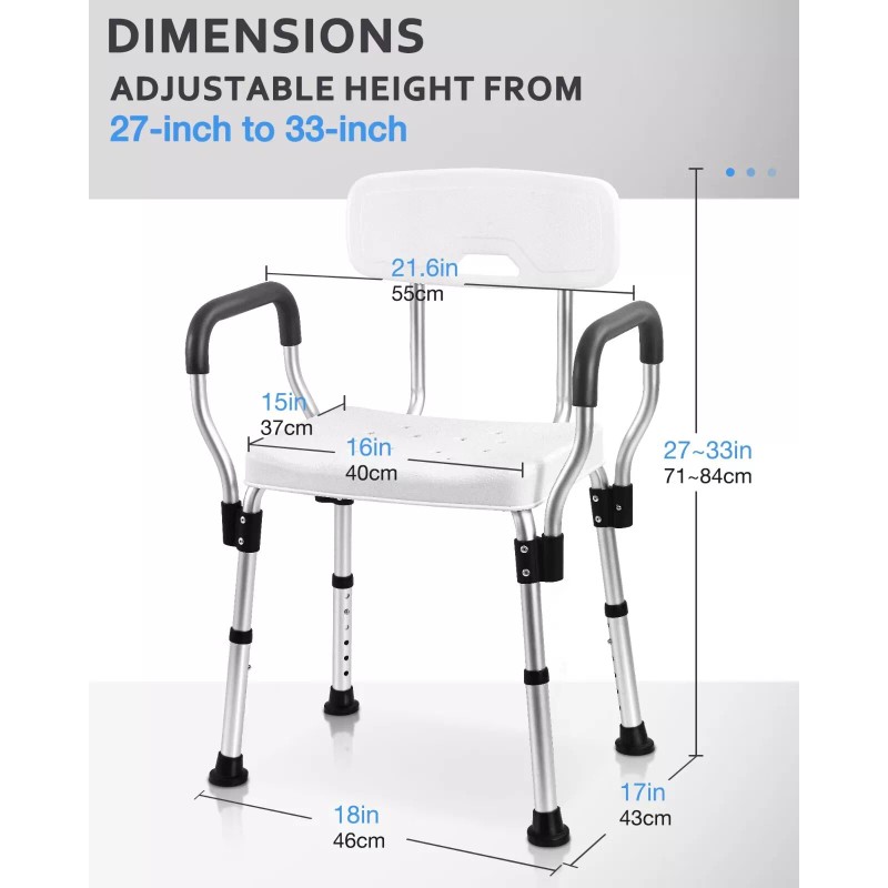 Sangohe Shower Chair for Inside Shower Heavy Duty Seat with