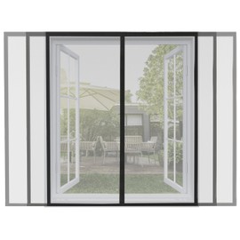 ARCOL Adjustable Magnetic Mosquito Net Window – Magnetic Mosquito Net for Windows with Tear-Off Straps, Adjustable Window Mosquito Net (155 x 120 h cm, Black)