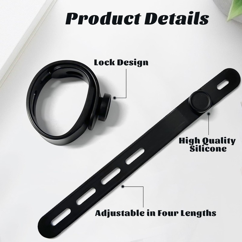 10 Stück Kabelbinder | Schwarze Silikon-Kabelbinder | Kabel-Organizer | Wiederverwendbare