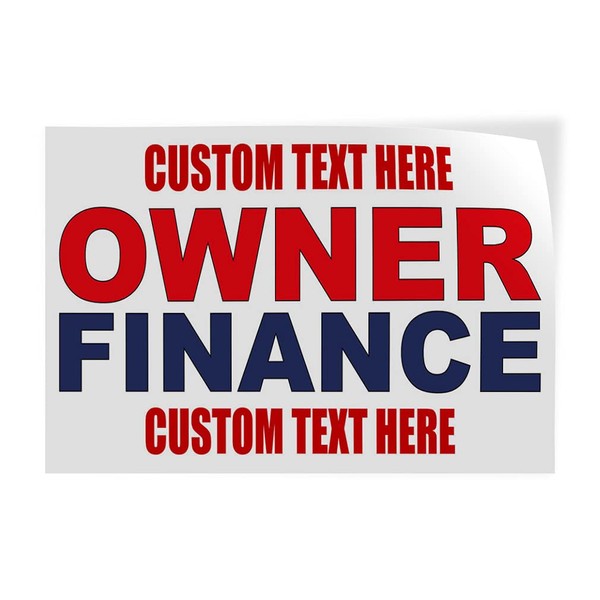 Custom Decal Stickers Multiple Sizes Owner Finance Red Blue Industrial