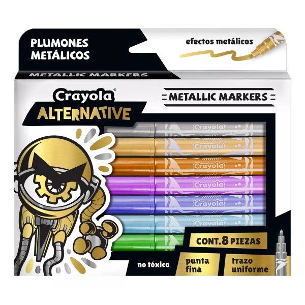 Crayola Plumones Crayola Alternative Metallic Markers Metálicos 8 Pz