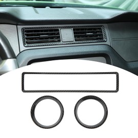 PDKLIN for Mustang Dash Air AC Vent Cover Trim Compatible with Ford Mustang 2010-2014 Carbon Fiber Interior Accessories 3pcs